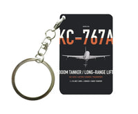 Thumbnail for Boeing KC-767A design on black designed key chain, double-side print