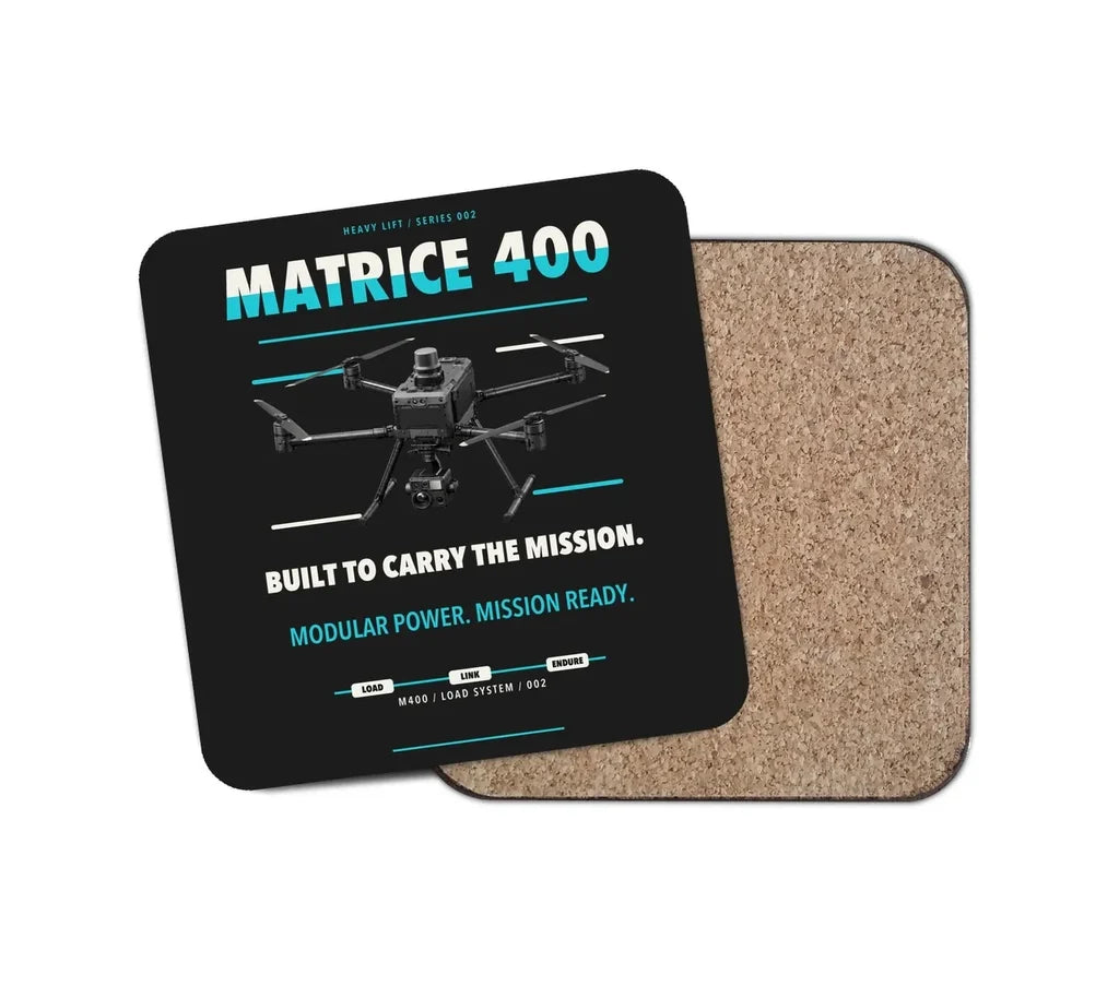 DJI Matrice 400 design on black 1 piece coaster