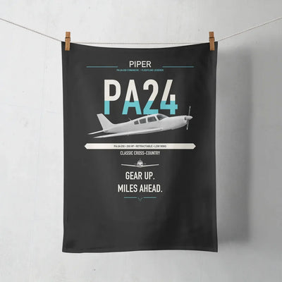 Piper PA-24-250 Comanche 250 design on black towel