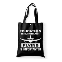 Thumbnail for Flying is Importanter aviation tote bag in canvas.