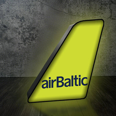 Airbaltic Airlines Led Aircraft Tail aviation design on premium acrylic with LED 3D aircraft tail lamp.