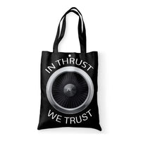 Thumbnail for In Thrust We Trust aviation tote bag in canvas.