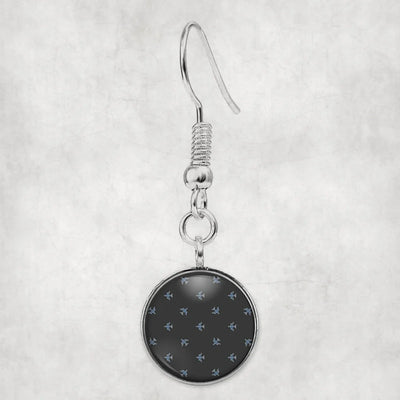 Nice Airplanes (Gray) aviation earrings, hypoallergenic alloy body with engraved detail.