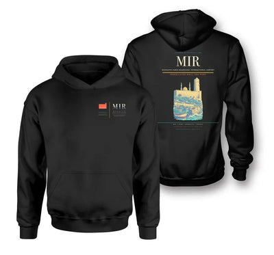 Monastir Habib Bourguiba International Airport (MIR) design on black double-side hoodie