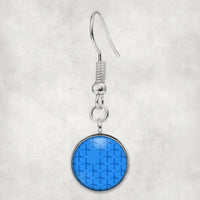 Thumbnail for Side view of Blue Seamless Airplanes aviation earrings in hypoallergenic alloy, polished finish.