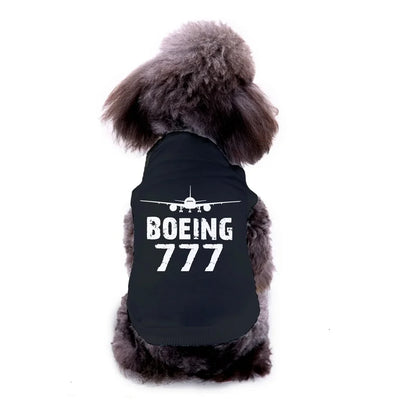 Pet vest with Boeing 777 & Plane Dog Pet aviation design, quilted insulated panel.