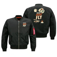 Thumbnail for SIGNAL 617 - Eat Sleep Fly V2 - Bomber Jacket design on black bomber jacket