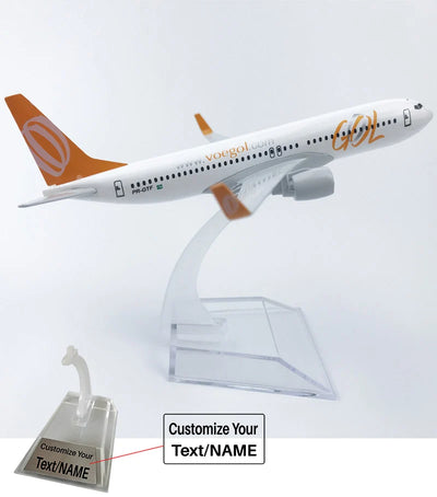 Side view of GOL Brazil Boeing 737 Airplane Model (16CM) aviation 16-18cm scale model aircraft in diecast metal.