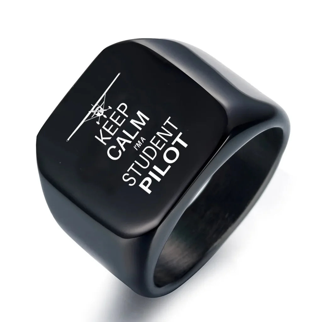Student aviation ring in stainless steel.