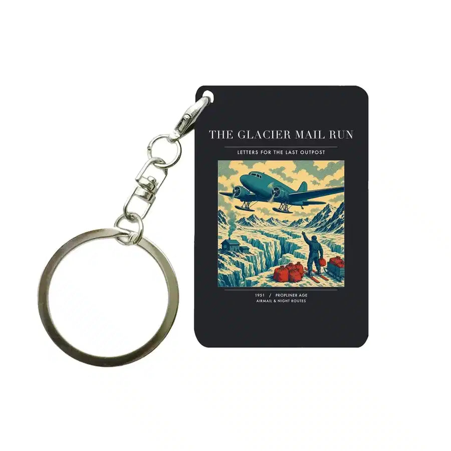 VINTAGE G4153 - The Glacier Mail Run - Designed Key Chain design on black