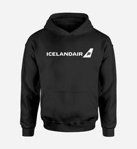 Thumbnail for Icelandair Airlines logo printed on black hoodie