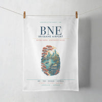 Thumbnail for Brisbane Airport (BNE) design on white towel