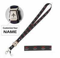 Thumbnail for Drone Pilot seat belt lanyard - black with name