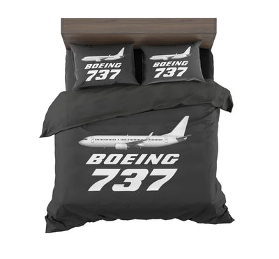 The Boeing 737 aviation design on soft cotton blend bedding set.