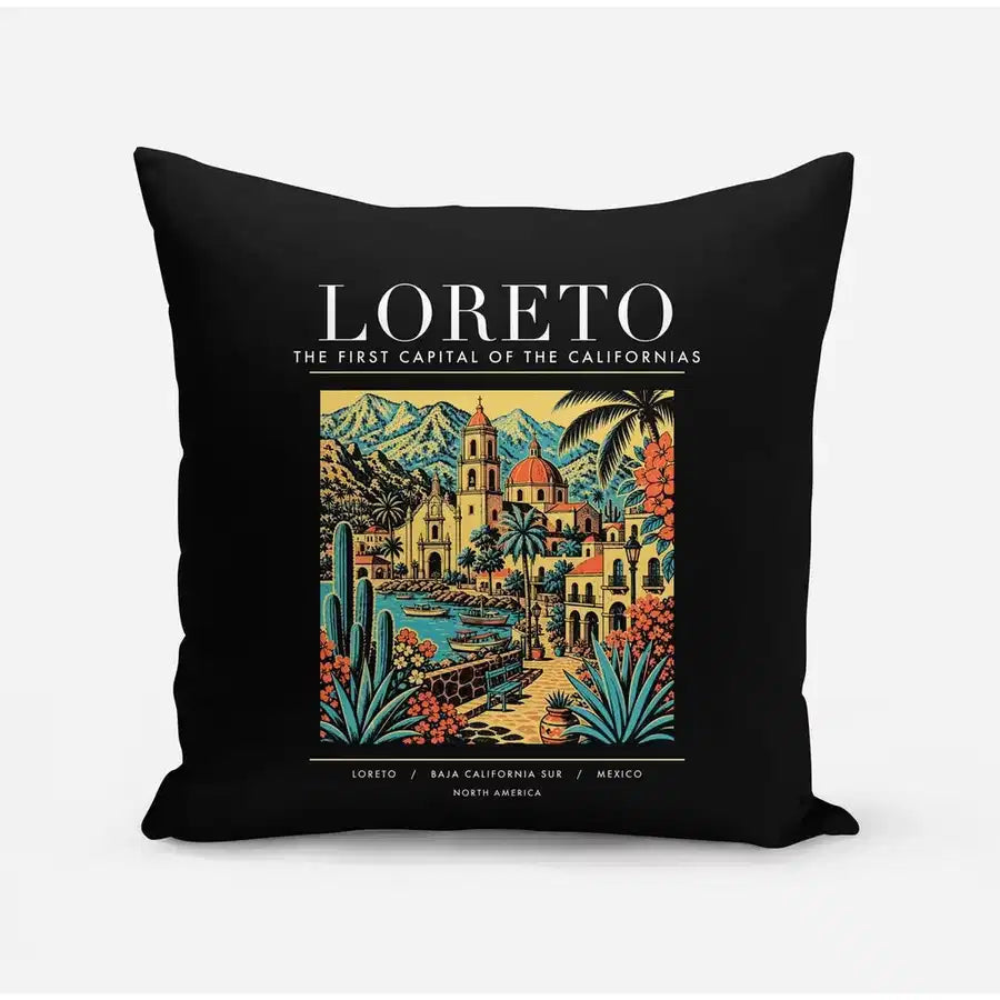 LORETO - Poster - Pillow - Black