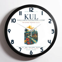 Thumbnail for Kuala Lumpur International Airport (KUL) design on white framed wall clock