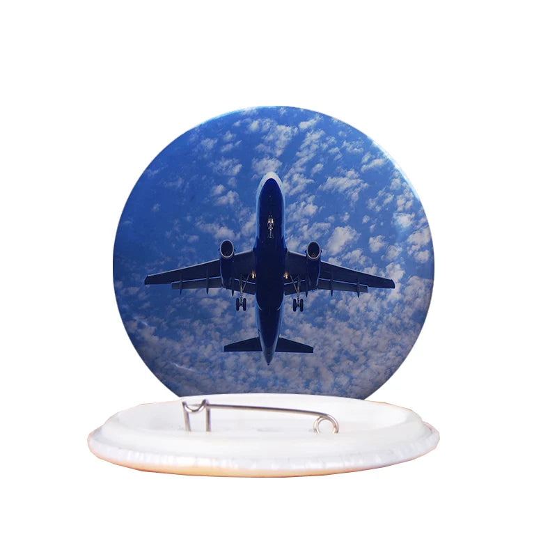 Airplane From Below aviation design pin in polished enamel.