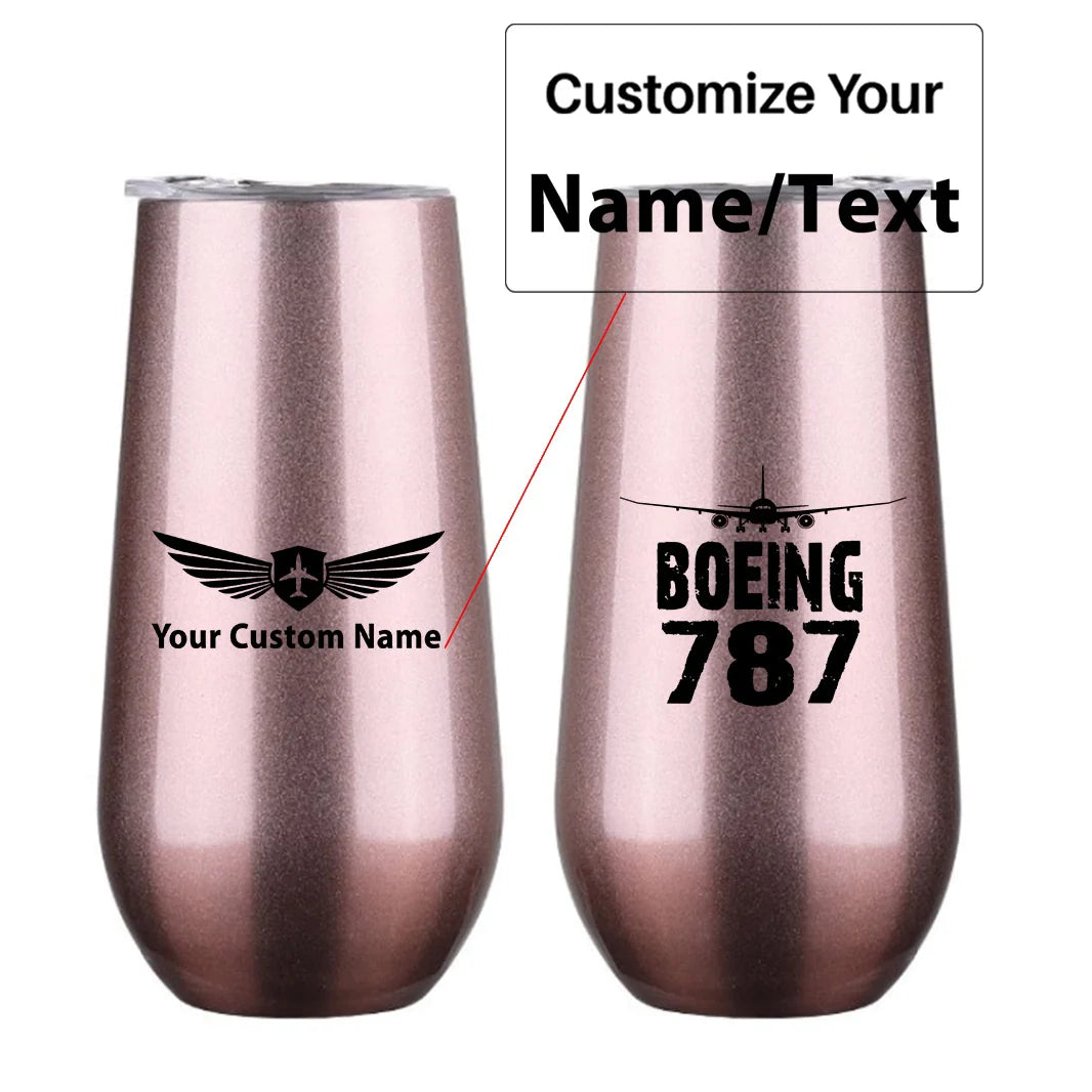 Boeing 787 & Plane 6oz Egg aviation design on 6oz egg cup, compact 6oz ceramic.