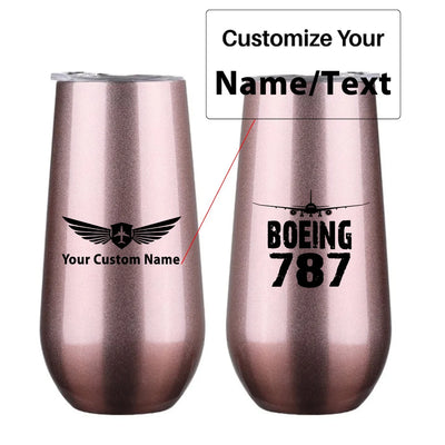 Boeing 787 & Plane 6oz Egg aviation design on 6oz egg cup, compact 6oz ceramic.