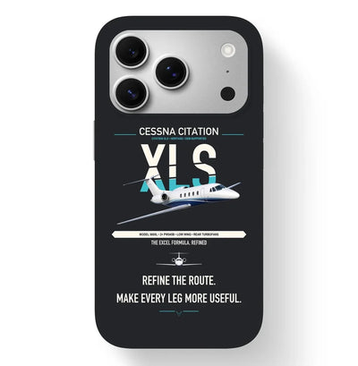 Cessna Citation XLS design on black magsafe iphone case, for iPhone 17 Pro