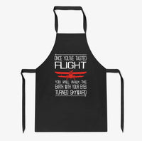 Thumbnail for Once You've Tasted Flight aviation design on durable cotton blend kitchen apron.