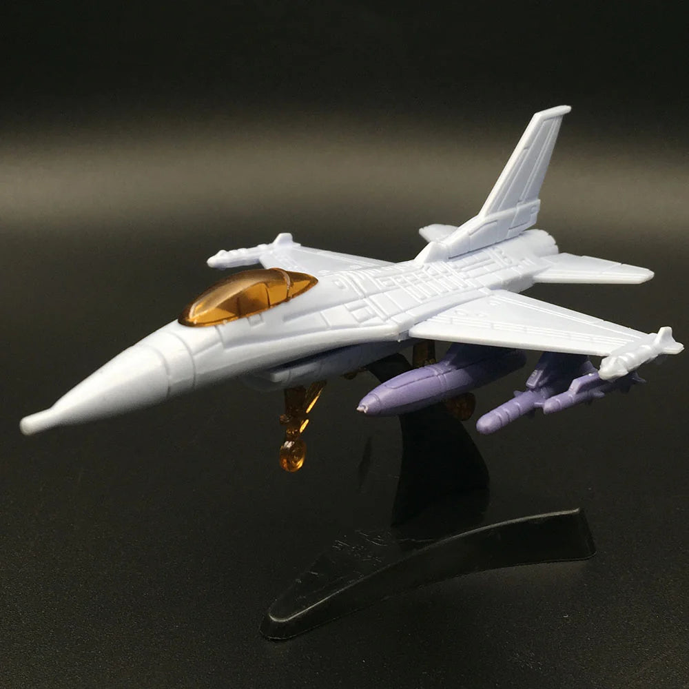 F-16 Fighting Falcon (F-16) Airplane Assembly Model Puzzle Building Mini Plastic Random color aviation themed Lego-style model.