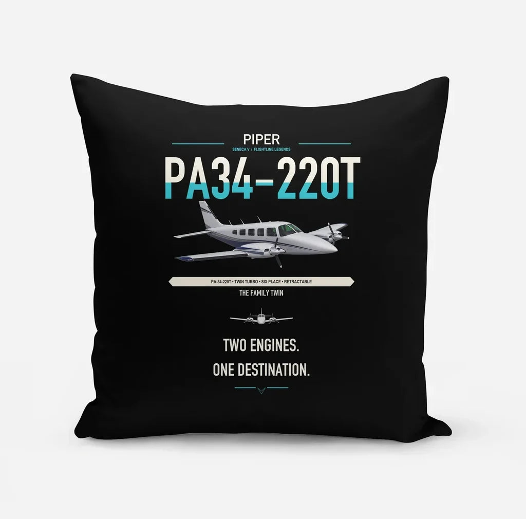 Piper PA-34-220T Seneca V design on black pillow