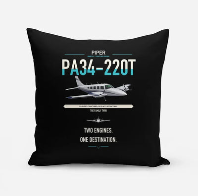 Piper PA-34-220T Seneca V design on black pillow