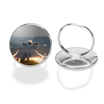 Magnificent Airplane Landing aviation ring in stainless steel.