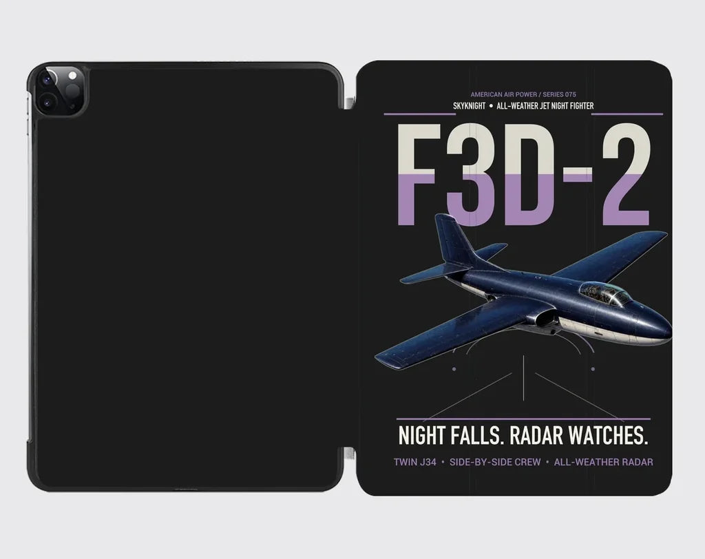 F3D-2 Skyknight design on black ipad tablet case