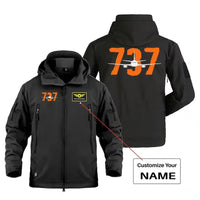 Thumbnail for Boeing 737 Military Jackets (Customizable) aviation design printed on heavy cotton shell with field-style pockets military jacket.