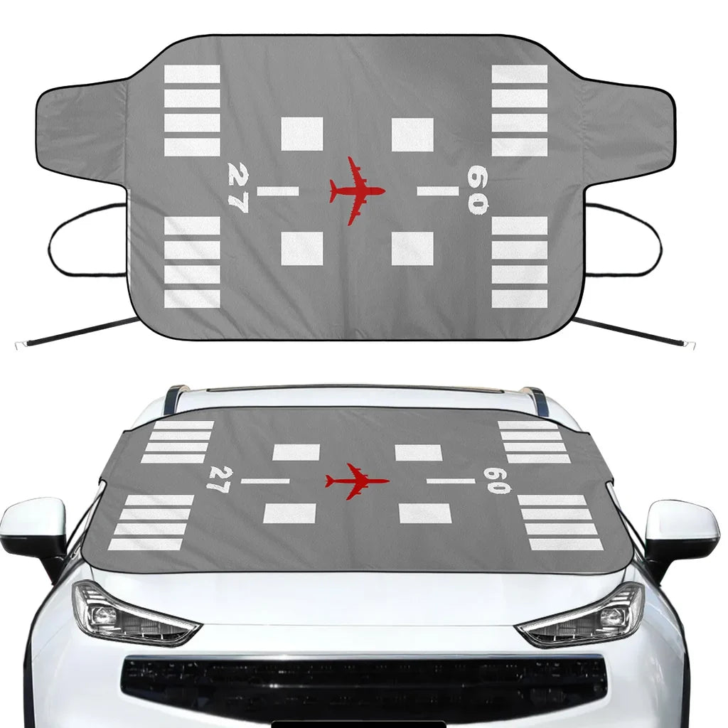 Special Runway-Gray Car aviation design on car windshield cover.