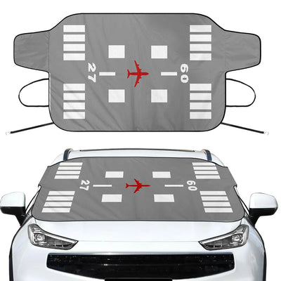 Special Runway-Gray Car aviation design on car windshield cover.