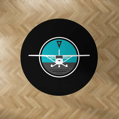 Cessna & Gyro Carpet & Floor Mats (Round) aviation design on durable carpet pile with non-slip backing round carpet floor mat.