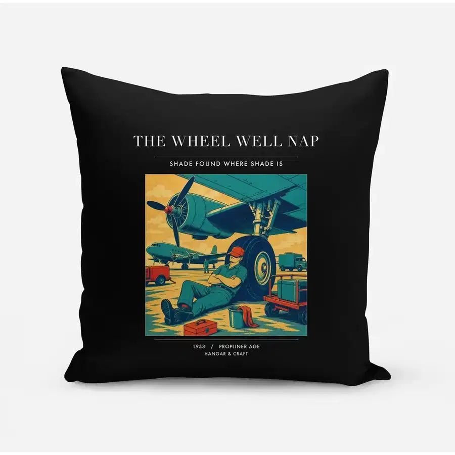 VINTAGE G4267 - The Wheel Well Nap - Designed Pillows design on black