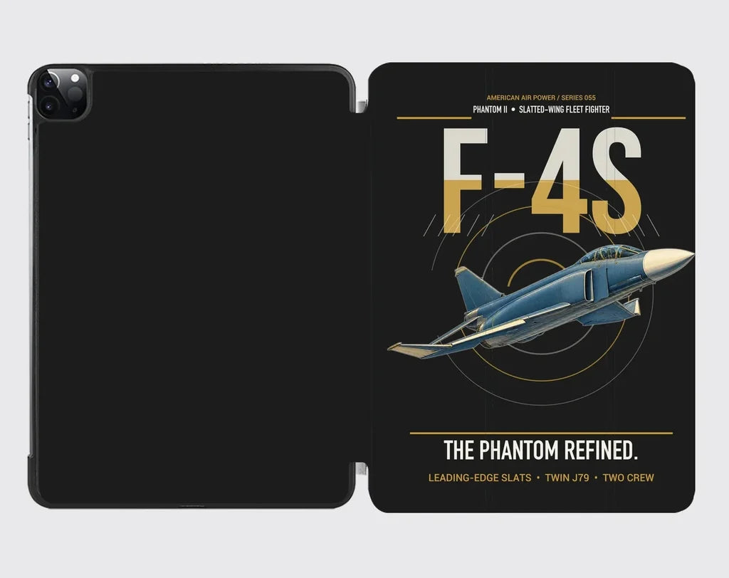 F-4S Phantom II design on black ipad tablet case