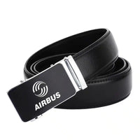 Thumbnail for AIRBUS aviation design men's belt, leather construction.