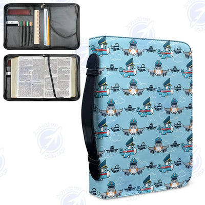 Cartoon & Funny Airplanes aviation PU accessories bag in PU faux leather.