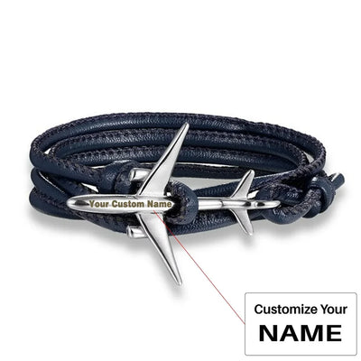 Side view of (Edition 3) Boeing 777 Airplane aviation bracelet in polished metal, polished finish.