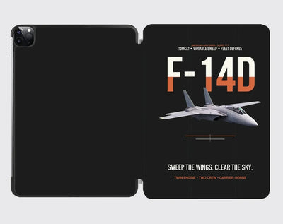 F-14D Tomcat Sweep The Wings Clear The Sky design on black ipad tablet case