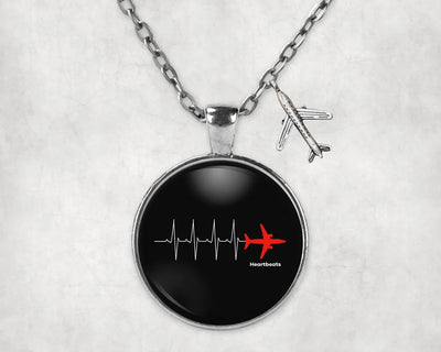 Side view of Aviation Heartbeats aviation necklace in stainless steel, polished finish.