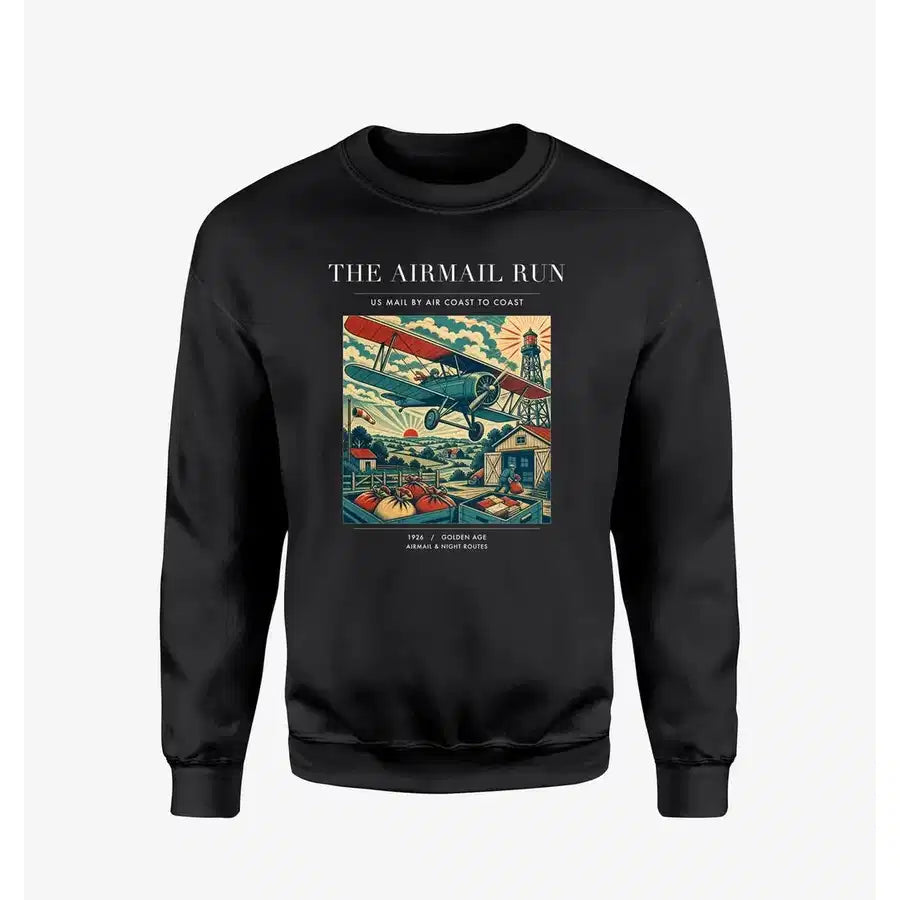 VINTAGE G4015 - The Airmail Run - Designed Sweatshirts design on black