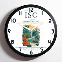 Thumbnail for Painushima Ishigaki Airport (ISG) design on white framed wall clock