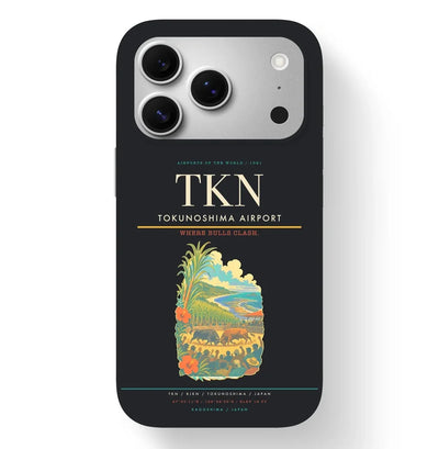 Tokunoshima Airport (TKN) design on black iPhone 17 Pro MagSafe case