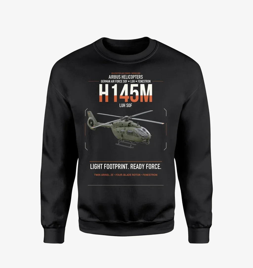 Airbus Helicopters H145M LUH SOF design on black sweatshirt
