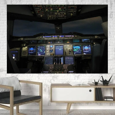 Airbus A380 Cockpit canvas - 1 Piece