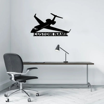 Amazing Business Jet Aircraft (FL-14) aviation design on durable metal with painted finish metal wall sign.
