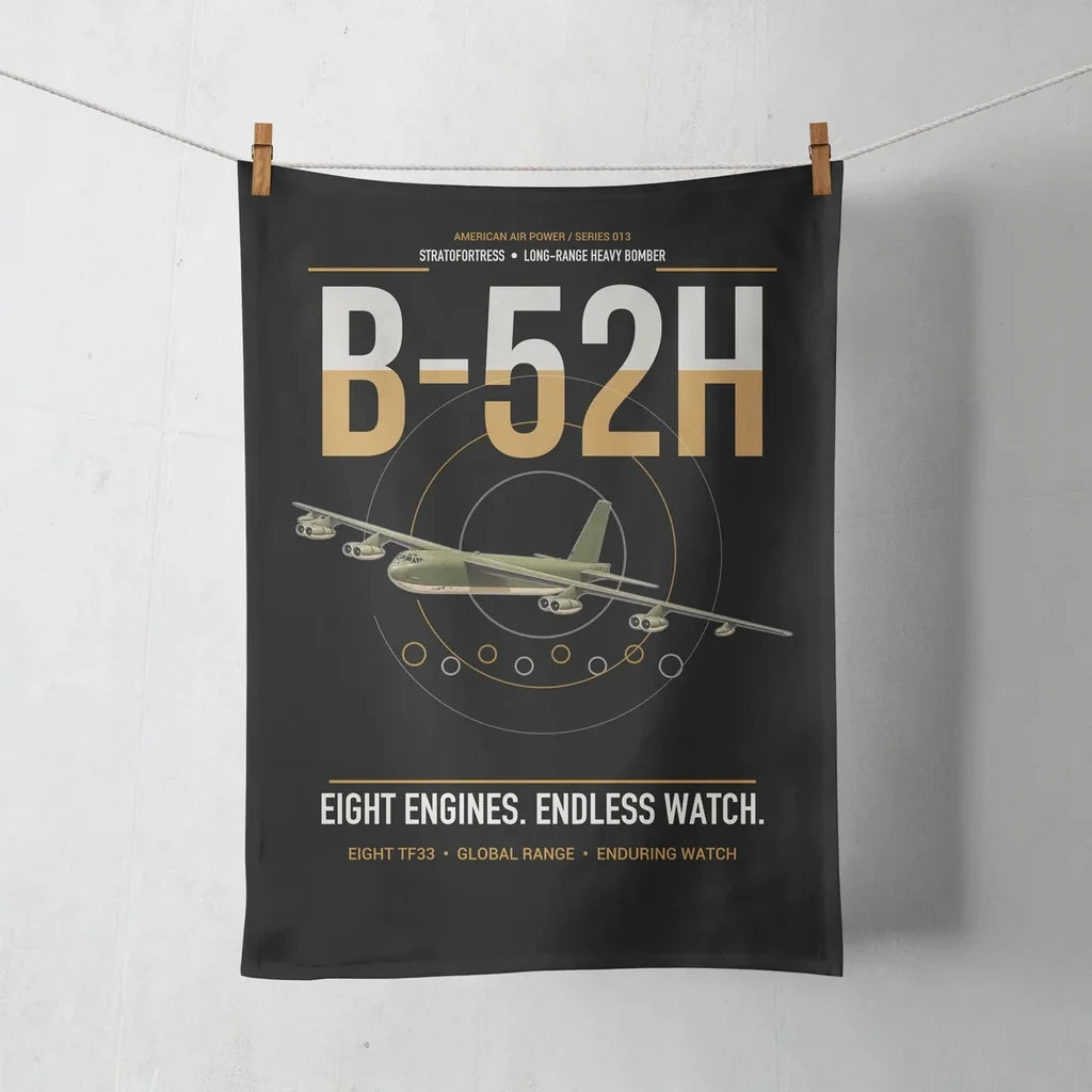 B-52H Stratofortress design on black towel