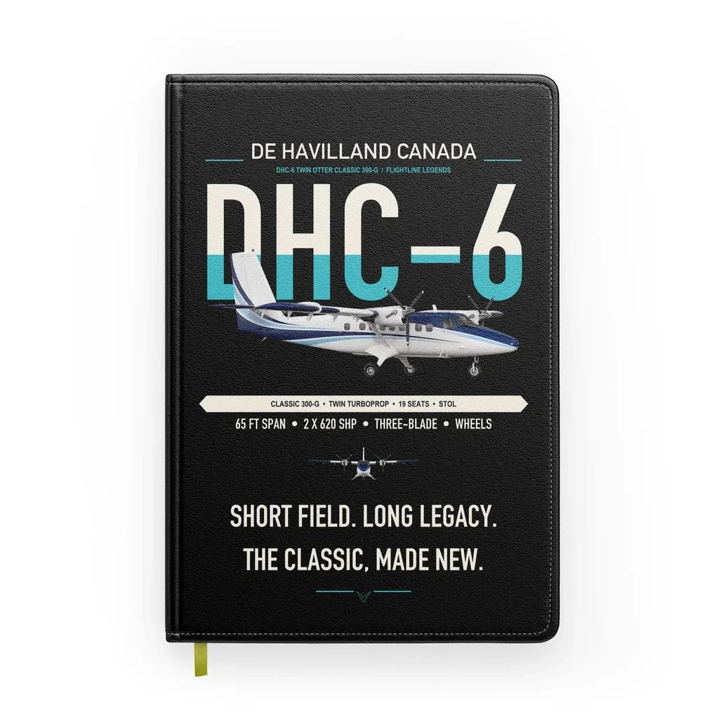 DHC-6 Twin Otter Classic 300-G design on black notebook
