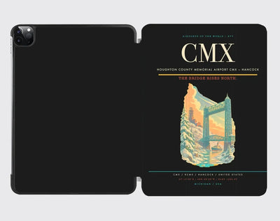 Houghton County Memorial Airport (CMX) design on black ipad tablet case